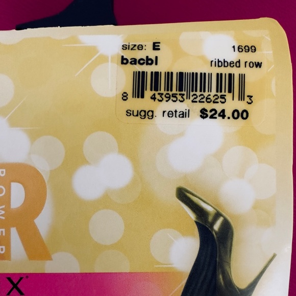 Spanx- Black Striped Patterned Shaping Tights Powerful Firming/Slimming Size E - Picture 2 of 6